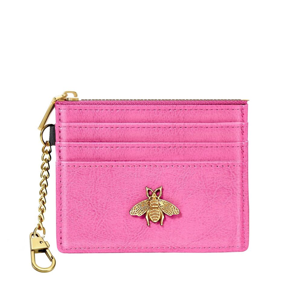 1750 Card Holder Keychain Wallet with ID Window RFID Coin Purse Bee Gifts